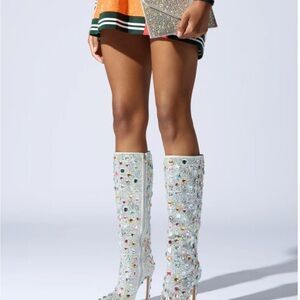 Azalea Wang confident Cage Boots